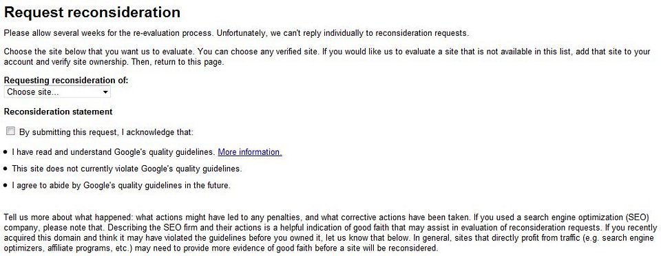 Site Reconsideration